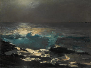 Light of the Wooden Island in Moonlight - Winslow Homer — artwork view