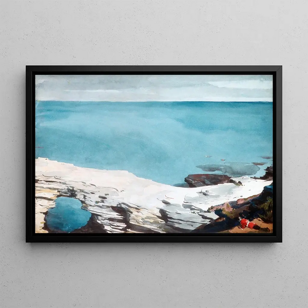 Natural Bridge in Bermuda - Winslow Homer — framed artwork on a wall
