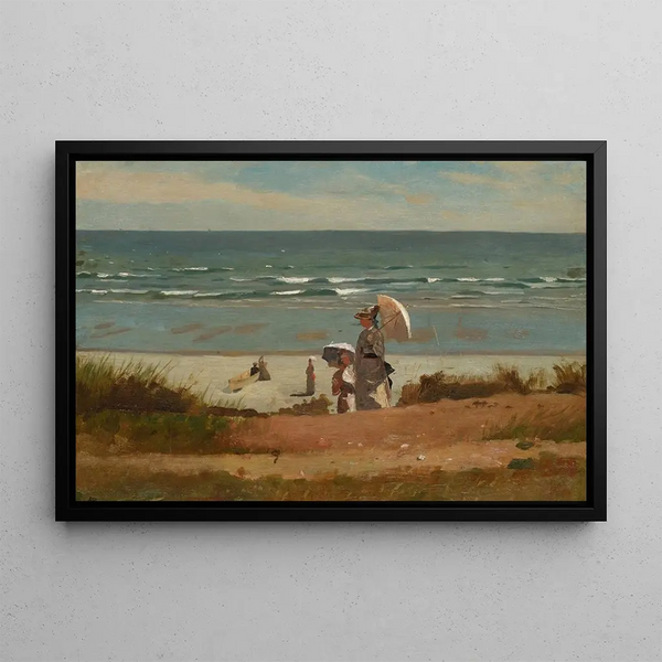 On the Beach at Marshfield - Winslow Homer — framed artwork on a wall