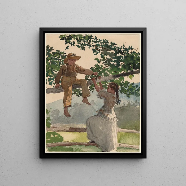 On the Fence - Winslow Homer — framed artwork on a wall