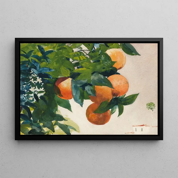 Oranges on a Branch - Winslow Homer — framed artwork on a wall
