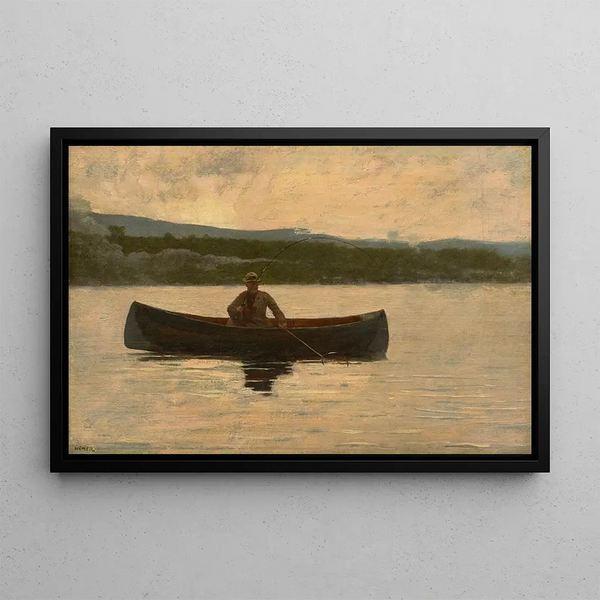 Catching a Fish - Winslow Homer — framed artwork on a wall