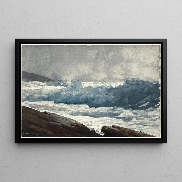 Les Brisants de Prouts Neck - Winslow Homer — framed artwork on a wall