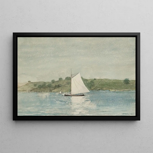 Naviguer sur des eaux calmes - Winslow Homer — framed artwork on a wall
