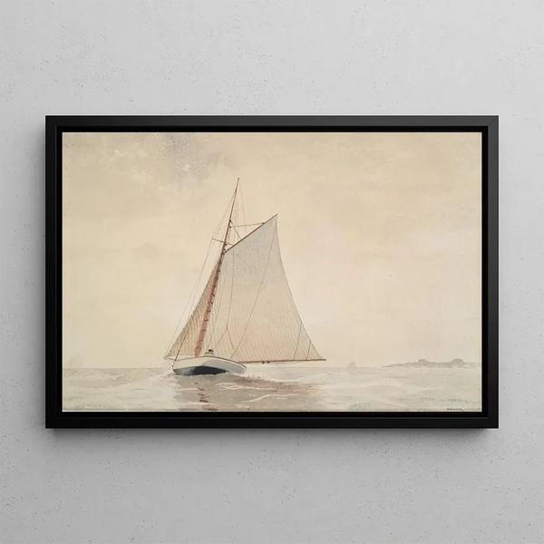 Naviguer au large de Gloucester - Winslow Homer — framed artwork on a wall