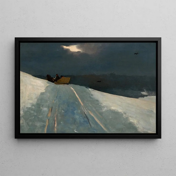 Promenade en traîneau - Winslow Homer — framed artwork on a wall