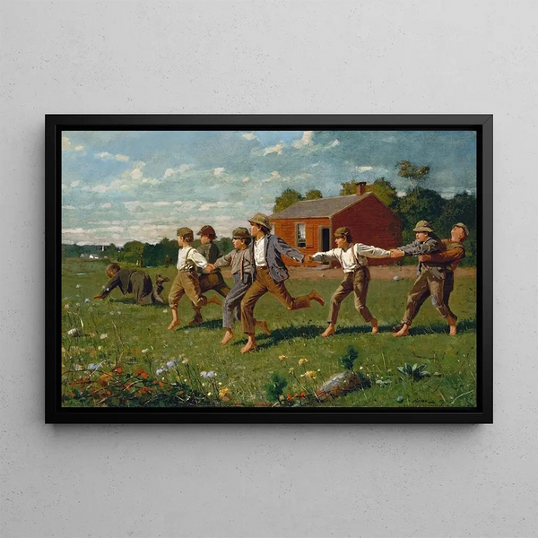 Catch the Ball - Winslow Homer — framed artwork on a wall