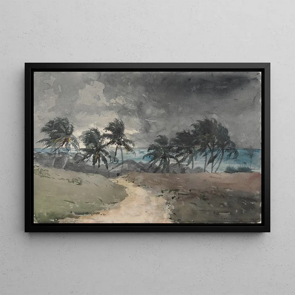 Storm in the Bahamas - Winslow Homer — framed artwork on a wall