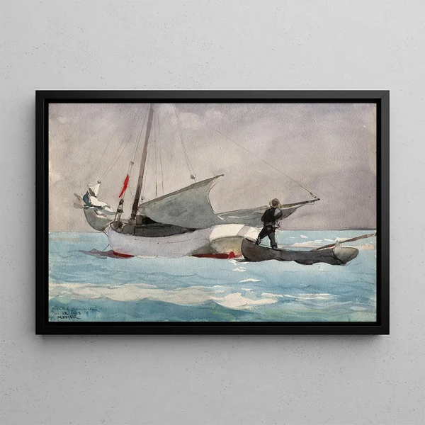 Rangement de la voile - Winslow Homer — framed artwork on a wall