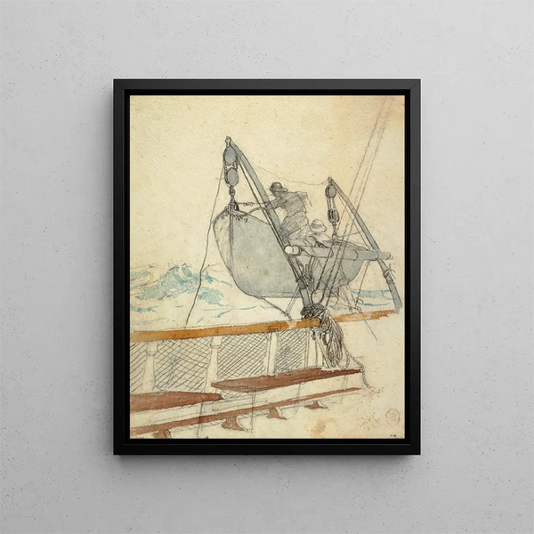 Study for The Signal of Distress - Winslow Homer — framed artwork on a wall