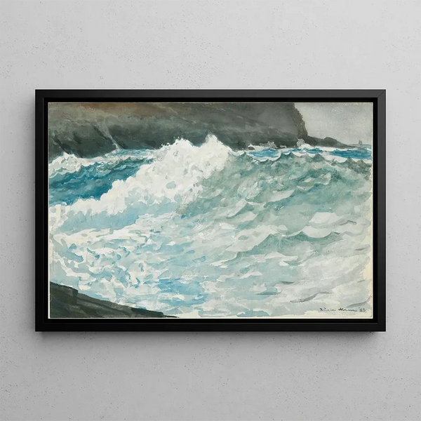 Waves, Prouts Neck - Winslow Homer — framed artwork on a wall