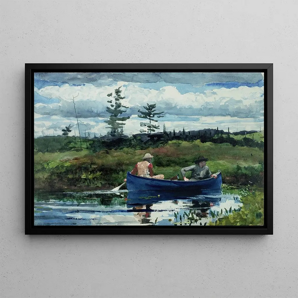 The Blue Boat - Winslow Homer — framed artwork on a wall
