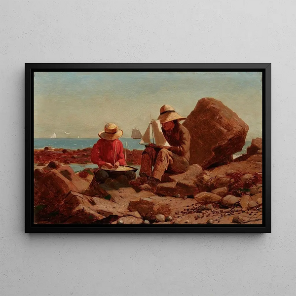 The Boat Builders - Winslow Homer — framed artwork on a wall