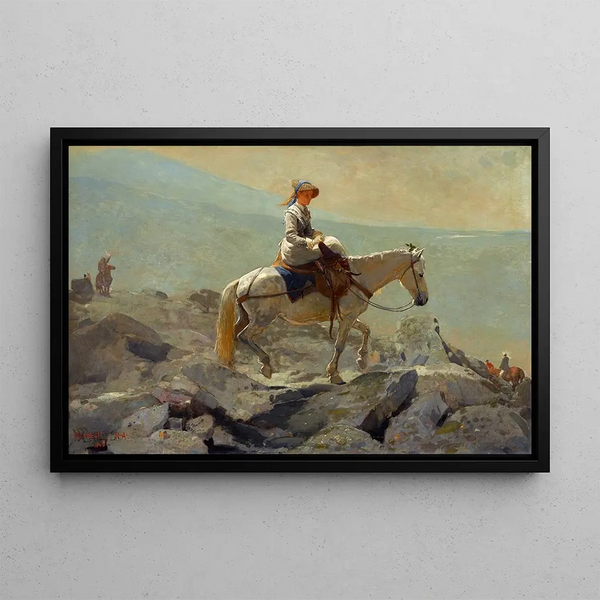 Le sentier des rênes Montagnes Blanches - Winslow Homer — framed artwork on a wall