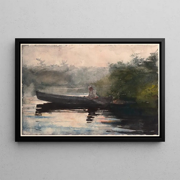 La fin de la journée Adirondacks - Winslow Homer — framed artwork on a wall