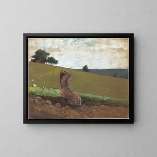 The Green Hill - Winslow Homer — framed artwork on a wall