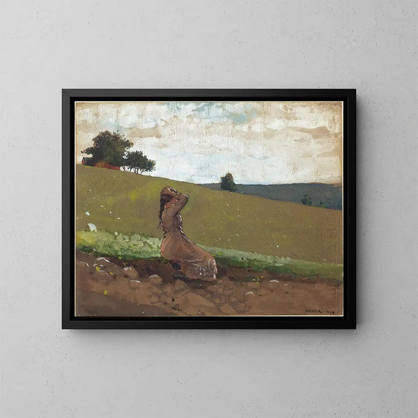 The Green Hill - Winslow Homer — framed artwork on a wall