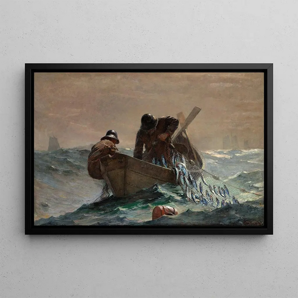 The Herring Net - Winslow Homer — framed artwork on a wall