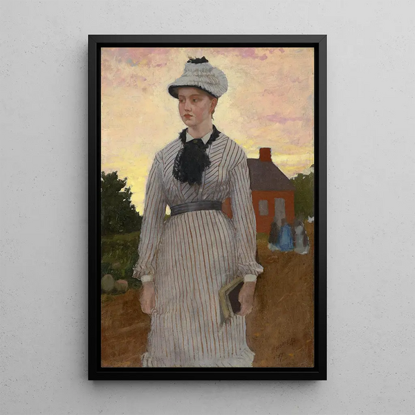 L'école rouge - Winslow Homer — framed artwork on a wall