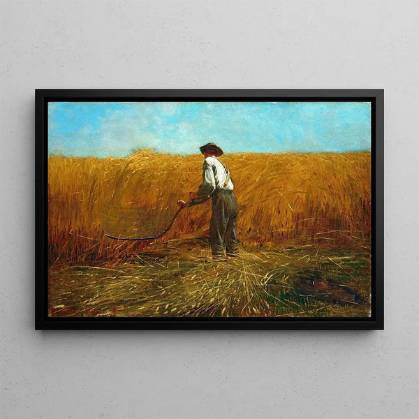 The Veteran in a New Field - Winslow Homer — framed artwork on a wall