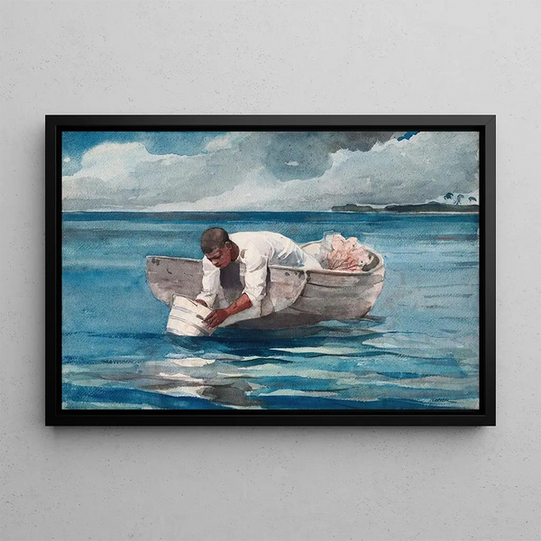 The Water Fan - Winslow Homer — framed artwork on a wall