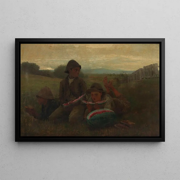 The Boys with Watermelon - Winslow Homer — framed artwork on a wall