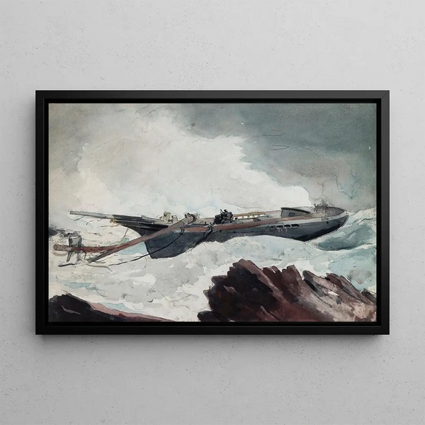 La Goélette naufragée - Winslow Homer — framed artwork on a wall