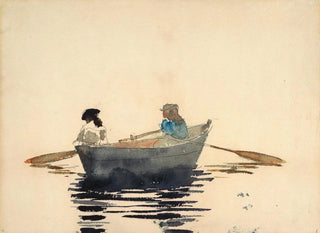 Two girls in a boat - Winslow Homer — artwork view