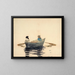 Two girls in a boat - Winslow Homer — framed artwork on a wall