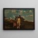 Two girls with sun hats in a field - Winslow Homer — framed artwork on a wall