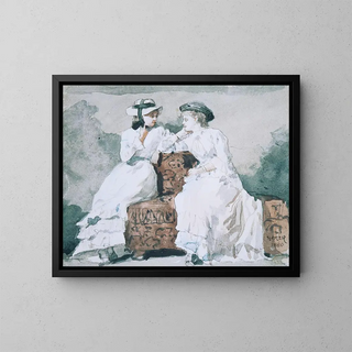 Two Ladies - Winslow Homer — framed artwork on a wall