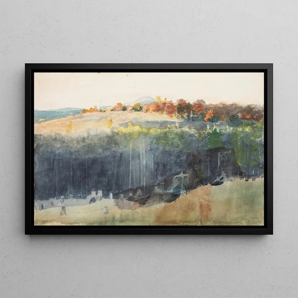 Valley and Hill - Winslow Homer — framed artwork on a wall
