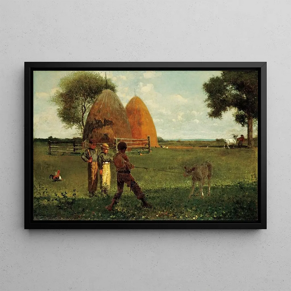 Weaning of the Calf - Winslow Homer — framed artwork on a wall