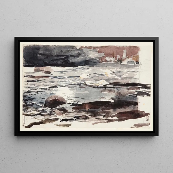 Forest Stream Painting - Winslow Homer — framed artwork on a wall