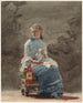 Young woman sewing - Winslow Homer — artwork view