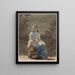 Young woman sewing - Winslow Homer — framed artwork on a wall