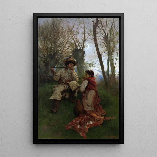 Pastoral Scene - Witold Pruszkowski — framed artwork on a wall