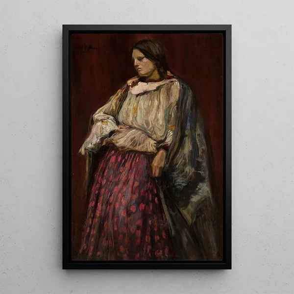 Woman Gypsy - Witold Wojtkiewicz — framed artwork on a wall
