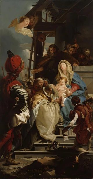 Oriental sages bowing before Christ - Wladimir Swertschkoff — artwork view