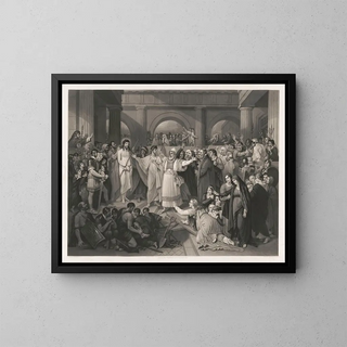 Christ Rejected Painting - William M. Bradley Brothers — framed artwork on a wall