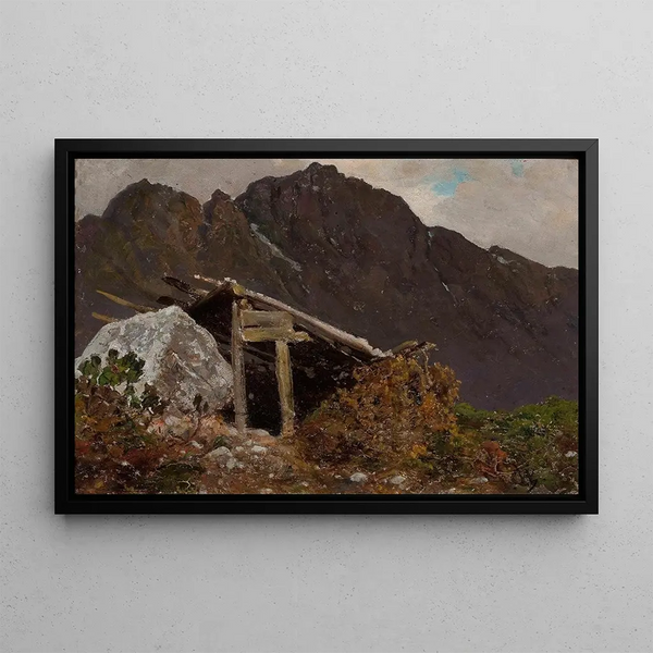 Mountain Landscape Painting of the Tatra Mountains - Wojciech Gerson — framed artwork on a wall