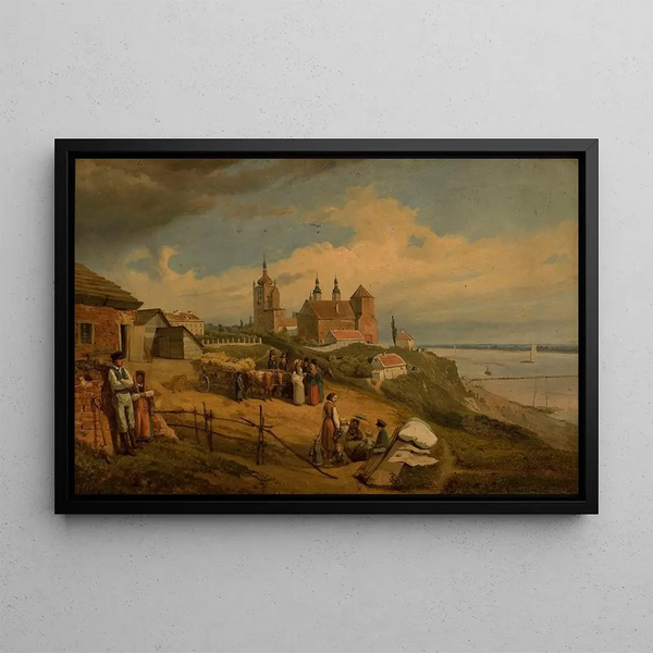 View of Płock - Wojciech Gerson — framed artwork on a wall