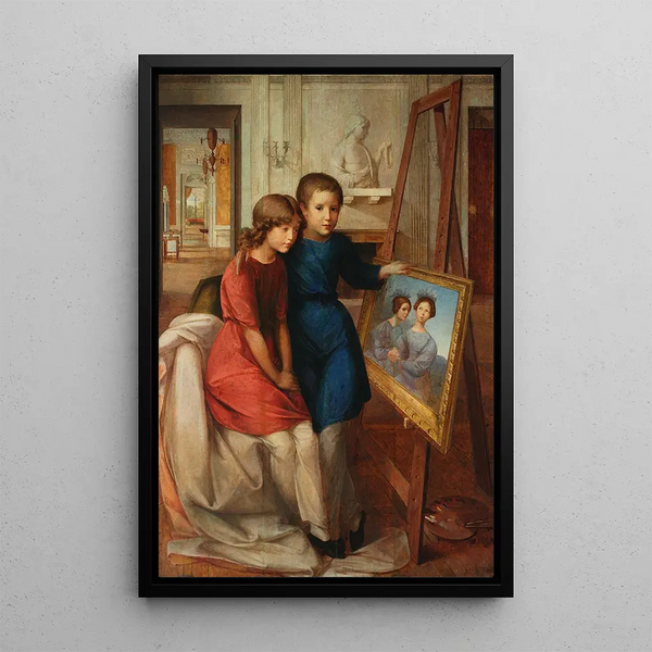 Portrait of Alfred Potocki and Adam Potocki - Wojciech Korneli Stattler — framed artwork on a wall
