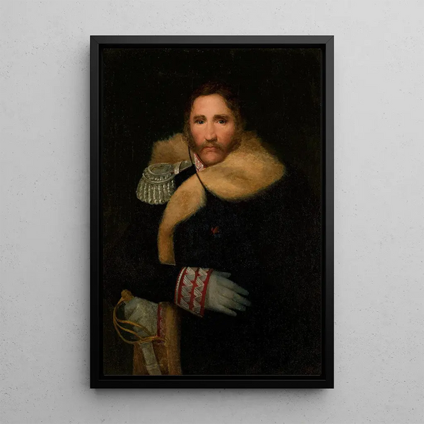 Portrait painting of General Henryk Dembiński 1791-1864 - Wojciech Korneli Stattler — framed artwork on a wall