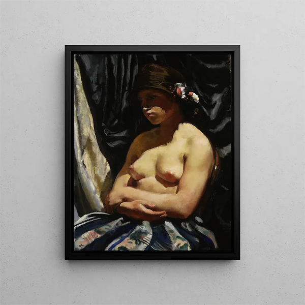 Nude Woman Painting - Wojciech Weiss — framed artwork on a wall