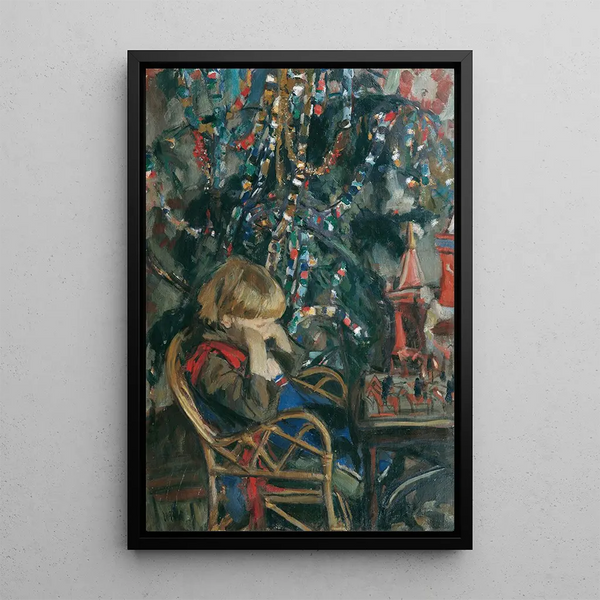 Christmas Painting - Wojciech Weiss — framed artwork on a wall