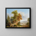 Washers in front of a vast landscape - Wolfgang Adam Töpffer — framed artwork on a wall