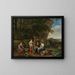 Young women near a fountain - Wolfgang Adam Töpffer — framed artwork on a wall