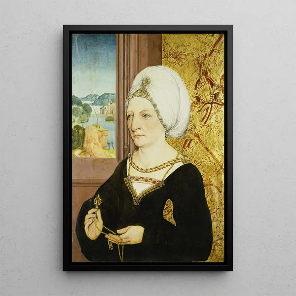 Portrait Painting of a Woman - Wolfgang Beurer — framed artwork on a wall