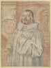 Portrait of a Protestant preacher, on the left a coat of arms with three fleurs-de-lis, on the right a crucifix - Wolfgang Kilian — artwork view